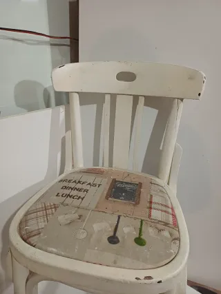 4 Sillas Antiguas Tapizadas Madera