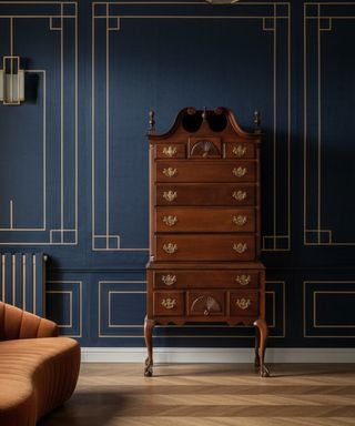 Highboy de caoba estilo Reina Ana