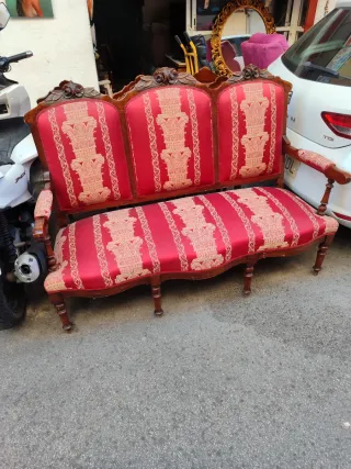 Conjunto Sofá 6 Sillas y 2 Sillones Antiguos