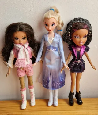 Lote 3 Muñecas: Elsa, Moxie, Bratz