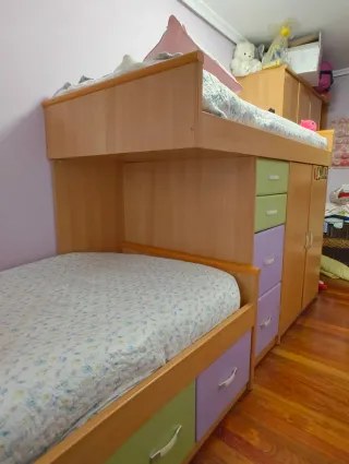 Dormitorio infantil tren literas