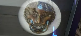 Pareja Cuadros Antiguos Cabeza León Chino