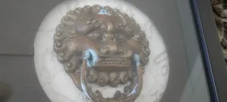 Pareja Cuadros Antiguos Cabeza León Chino