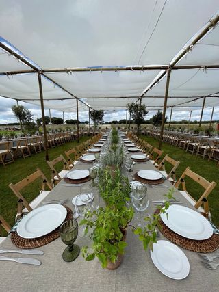Alquiler Pérgola de Tela y Madera