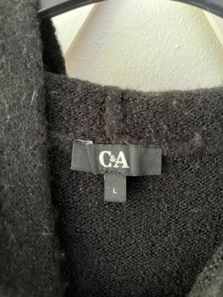C&A Sudadera con Capucha Negra Talla L