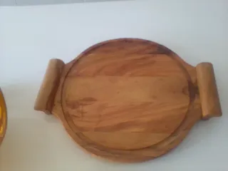 Quesera madera olivo y cristal