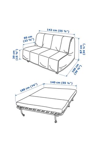 Sofá cama gris 2 plazas