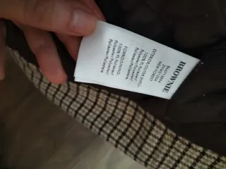 Cazadora Brownie cuadros beige y marrón