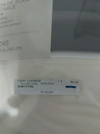 Funda Sofá Ajustable El Corte Inglés 3 Plazas.