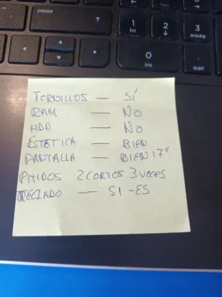 Portátil HP 17 para piezas