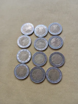 12 Monedas Alemanas 2 Euros.. 25 euros