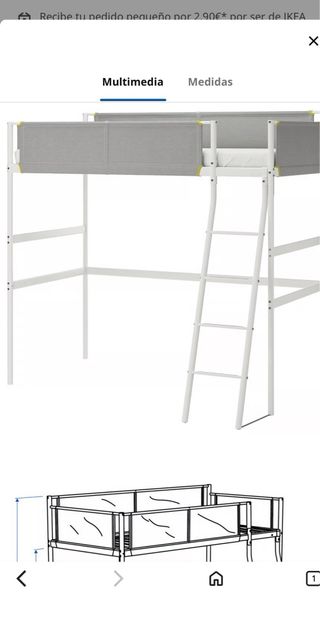 Cama alta IKEA 97x207cm