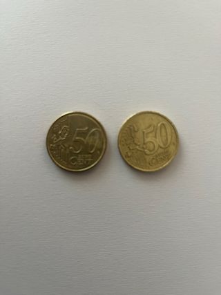 2 Monedas 50 Céntimos Francesas La Sembradora