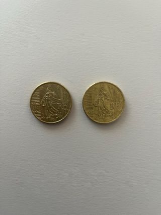 2 Monedas 50 Céntimos Francesas La Sembradora