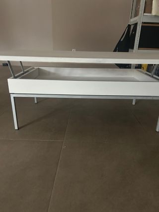 Mesa auxiliar elevable madera y patas aluminio