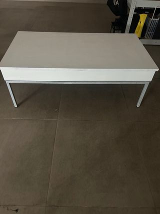 Mesa auxiliar elevable madera y patas aluminio