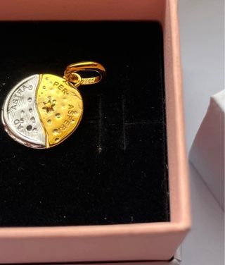 Charm Medaglione Sole Luna Oro Argento