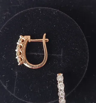 Pendientes oro 14k con 8 brillantes