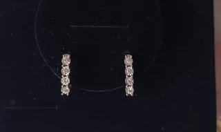 Pendientes oro 14k con 8 brillantes