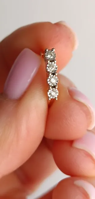 Pendientes oro 14k con 8 brillantes