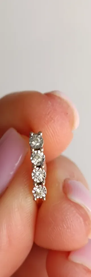 Pendientes oro 14k con 8 brillantes