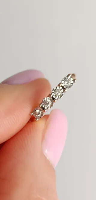 Pendientes oro 14k con 8 brillantes