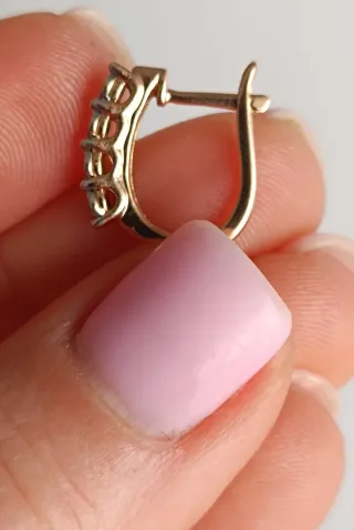 Pendientes oro 14k con 8 brillantes