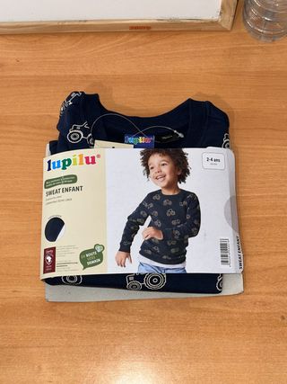Sudadera infantil Lupilu azul con tractores