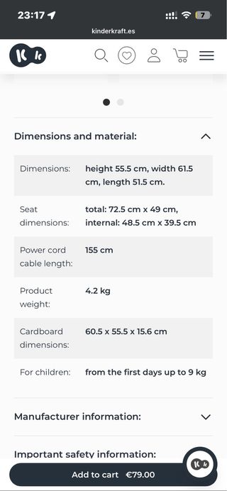 Mecedora Bebé Kinderkraft LULI