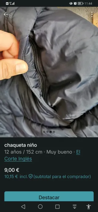Chaqueta niño Corte Inglés azul