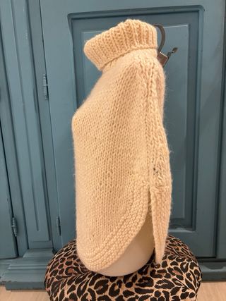 Poncho maglia collo alto Peuterey beige