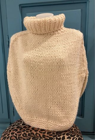 Poncho maglia collo alto Peuterey beige