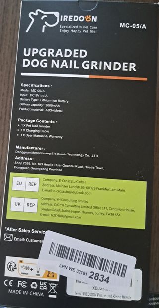Lima Eléctrica para Uñas de Perro IredoON