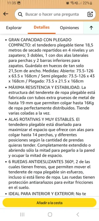 Tendedero vertical plegable