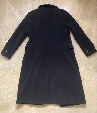 Abrigo largo Zara Negro Talla L 80% Lana