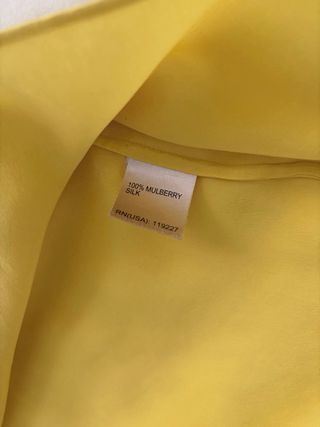 Blusa seda amarilla Massimo Dutti manga volante