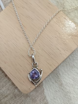 Colgante Plata Amatista Corazón