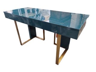 Escritorio Glam Azul y Dorado