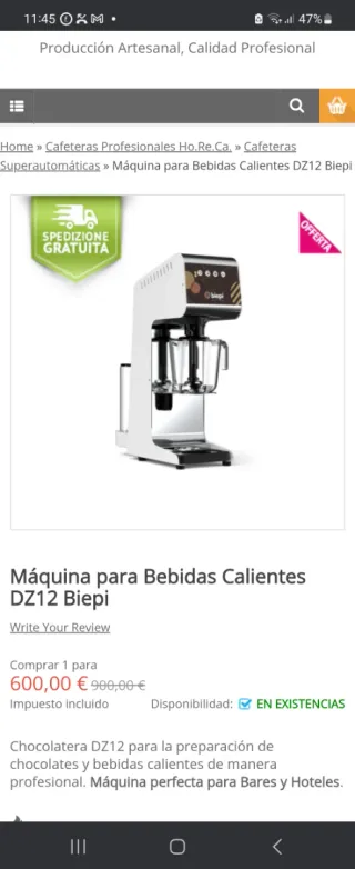 Máquina Chocolatera Italiana BIEPI DZ12