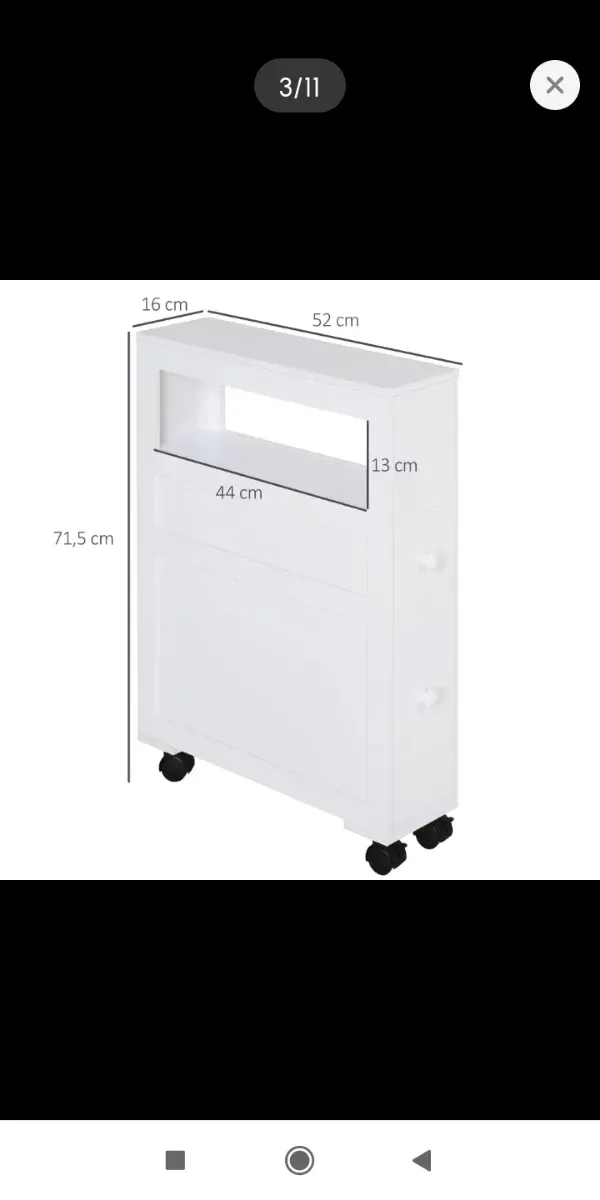 Mueble baño estrecho 16x52x71,5 cm