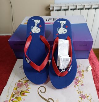Chanclas Snoopy Azul y Rojo Talla 38 y 39