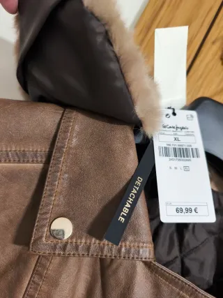 Cazadora aviador mujer marrón con pelo