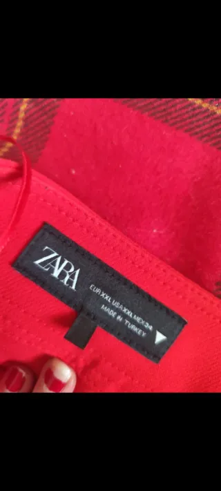 Zara Falda Pantalón Roja