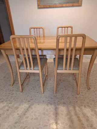 Mesa comedor madera + 6 sillas