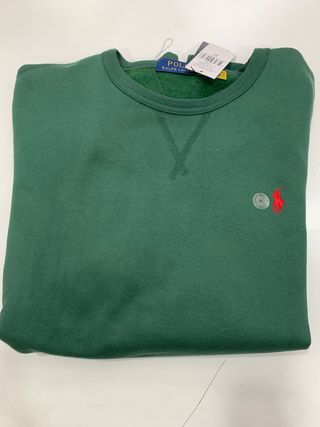 Felpa uomo Ralph Lauren verde logo rosso