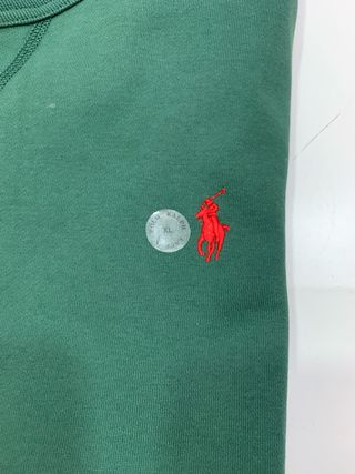 Felpa uomo Ralph Lauren verde logo rosso