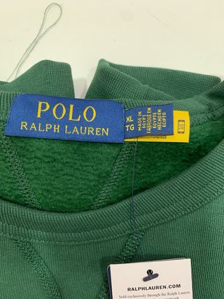 Felpa uomo Ralph Lauren verde logo rosso