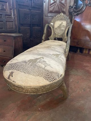 Sillón Colonial Vintage Jirafas Dorado