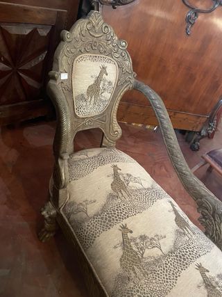 Sillón Colonial Vintage Jirafas Dorado