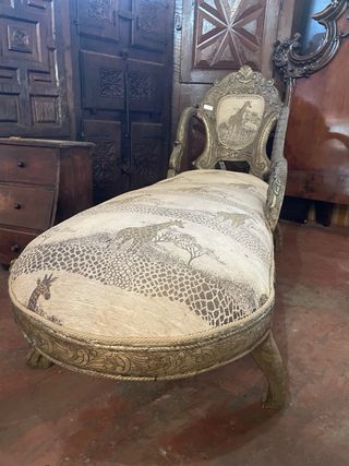 Sillón Colonial Vintage Jirafas Dorado